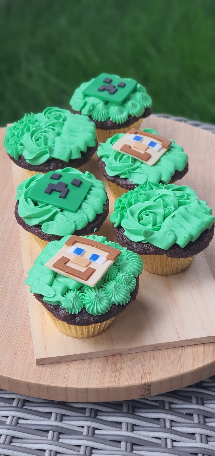 Cupcakes temáticos de Minecraft